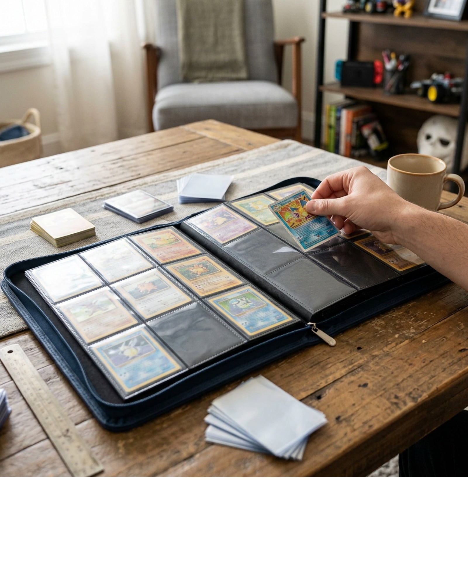 Cozoy Nine-Pocket Card Storage Binder 360 Cards Midnight - Lifestyle view